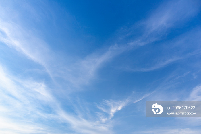 Blue sky with close up white fluffy tiny clouds background and pattern