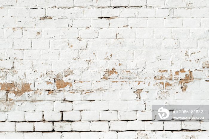 Background of rustic white brick wall