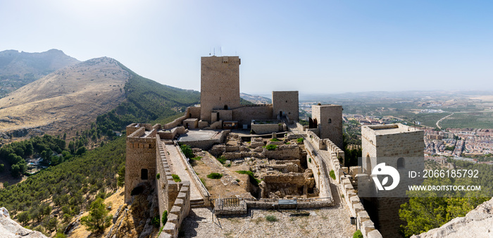A panoramic view of Castle of Santa Catalina located in Jaen, Andalucía, Spain