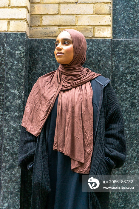 Portrait of young woman wearing�hijab