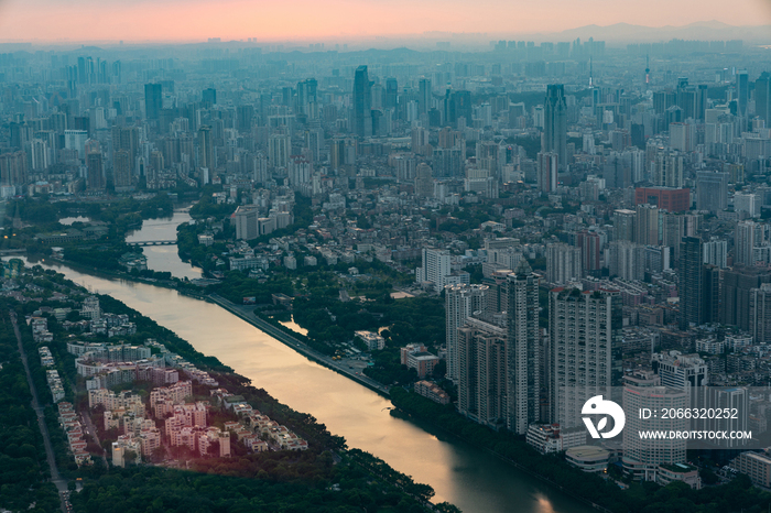 俯瞰广州城市全景