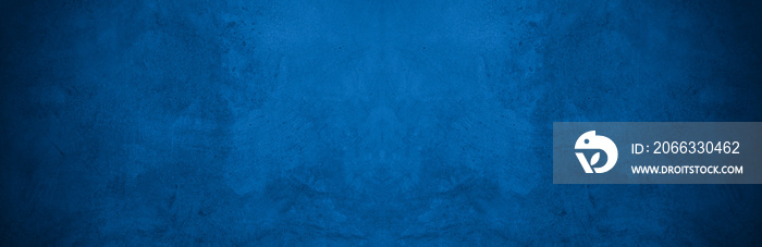 Old wall pattern texture cement blue dark abstract  blue color design are light with black gradient background.