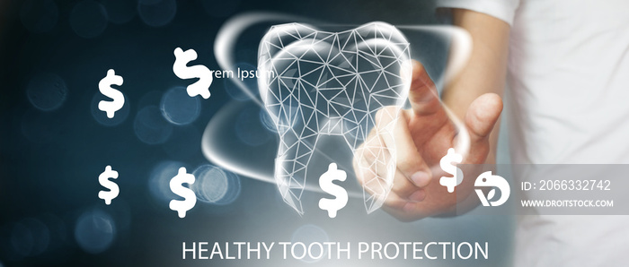 tooth and dollar icon. dental insurance