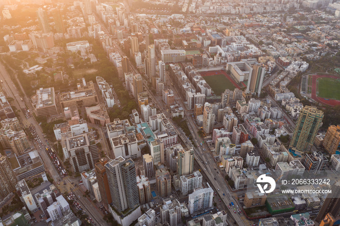 Top view of Hong Kong residential city