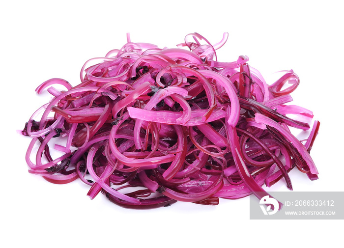 Red seaweed isolated on white background.