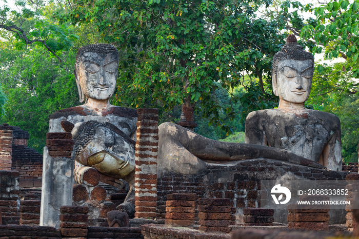 Kamphaeng Phet Historical Park,Thailand, Ancient City Old town and Old Temple Old Buddha in Kamphaeng Phet ,Thailand