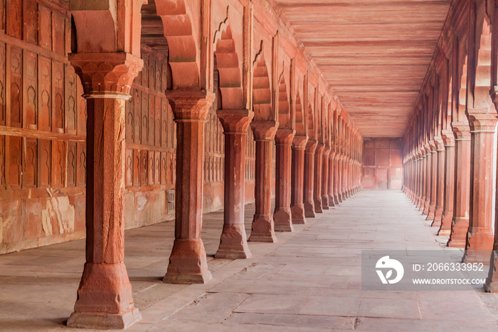 Walkway at Taj Mahal complex in Agra, India