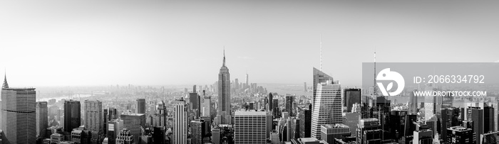 Panorama New York City from above with Empire State Building