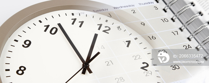 Clock face and calendar composite