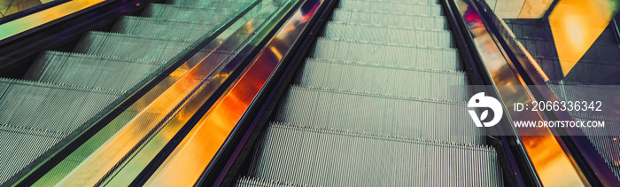 Escalator in a downtown shopping center, metropilitan city