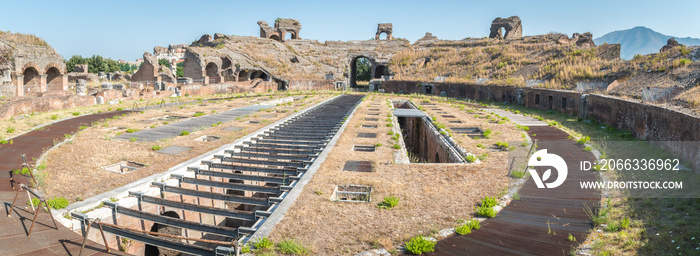 The Amphitheatre of Capua in the Italian region of Campania was finished in the 2nd century. After the Colosseum, it was the biggest in size.