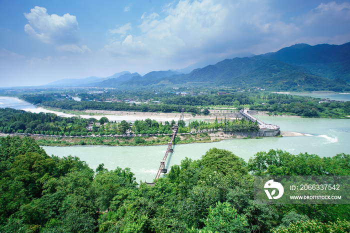 Ancient Dujiangyan irrigation system in Dujiangyan City, Sichuan province of  China.