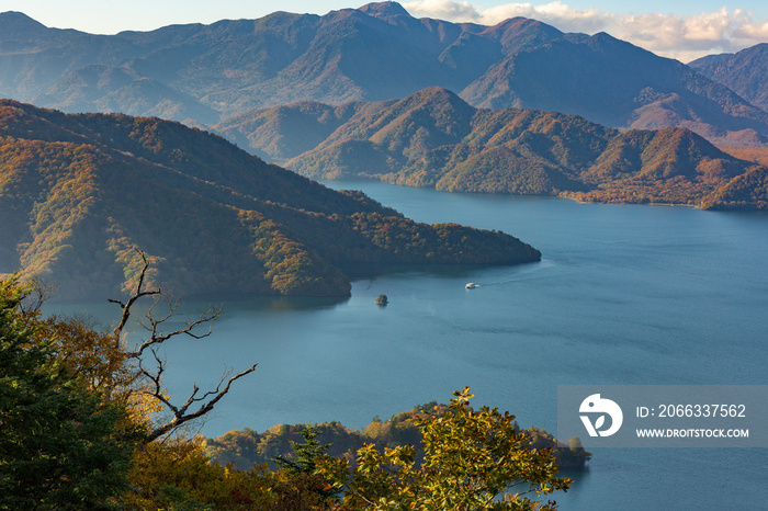 tourist spot in autumn season at chuzenji lake,nikko Japan