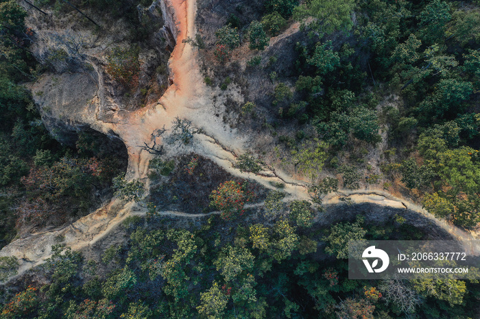 Aerial view of Pai Canyon in Pai, Mae Hong Son, Thailand