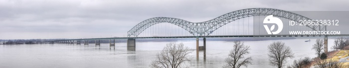 Panorama of Bridge over Mississippi River at Memphis