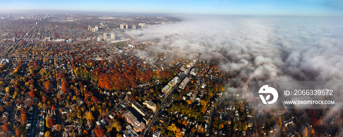 Fog rolling in from lake Ontario over my neighbourhood.