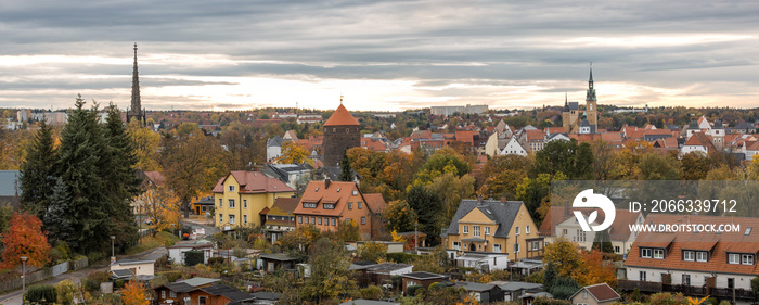 Panorama von Freiberg in Sachsen, Erzgebirge