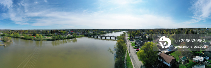 Aerial panorama of Caledonia, Ontario, Canada