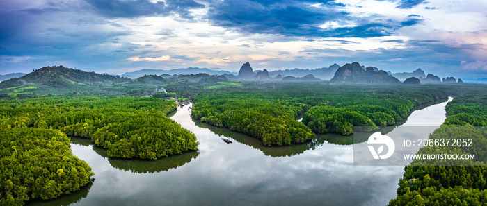 Aerial view of Phang Nga bay, Thailand