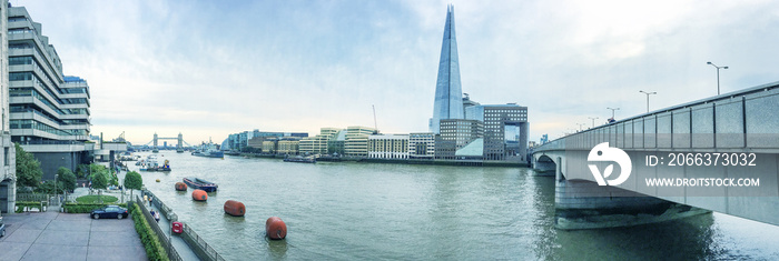 London panoramic view along river Thames