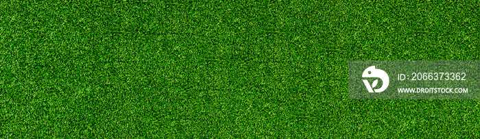 Green grass pattern texture background. Grass meadows on football field or golf. Top view banner.