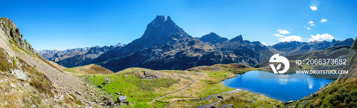 view of Pic Du Midi Ossau in autumn, France, Pyrenees