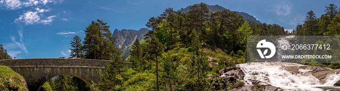 Nice landscape of Pont D´Espagne in the French Pyrenees, Trip to Cauterets, France.