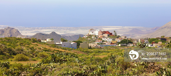 Beautiful panoramic view of Arona village on Tenerife, Canary Islands, Spain.