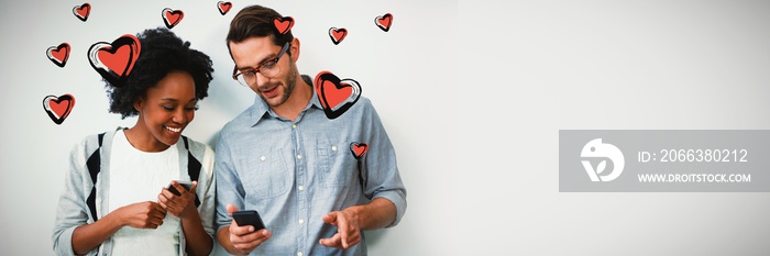 Composite image of red hearts