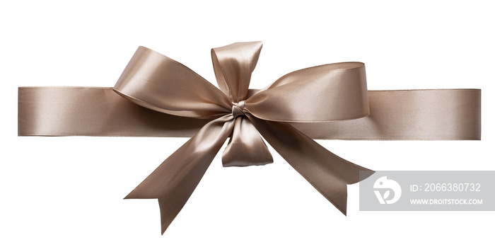 Luxury golden ribbon bow isolated for design element