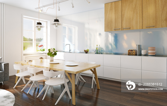 modern kitchen interior.