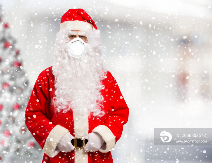 Santa Claus wearing a mask, coronavirus concept