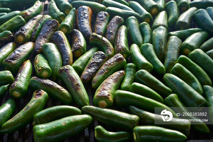 Jalapeno chiles barbecue grilled in Mexico