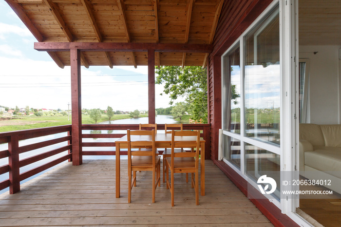 cottage wooden terrace