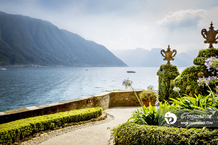 Garden of Villa del Balbianello in Lenno at Como Lake