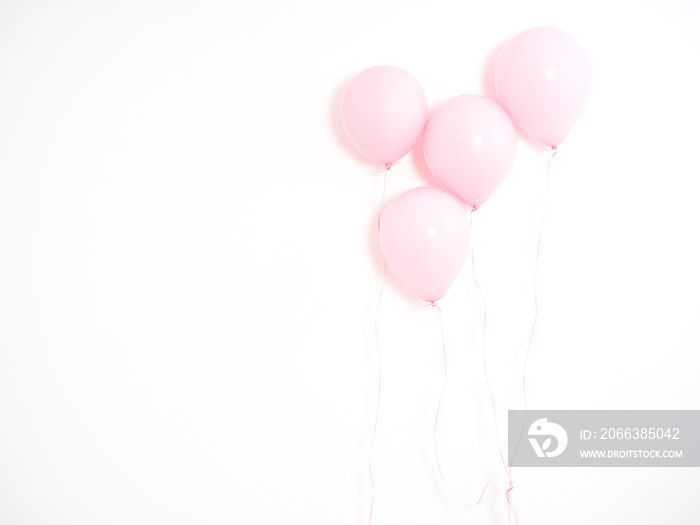 Balloon pink color pastel on gray