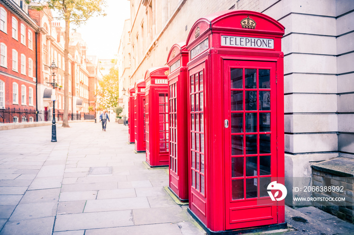 red phone boxes in London