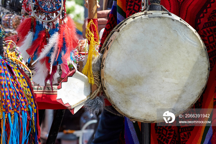 Indian ethnic leather drum.