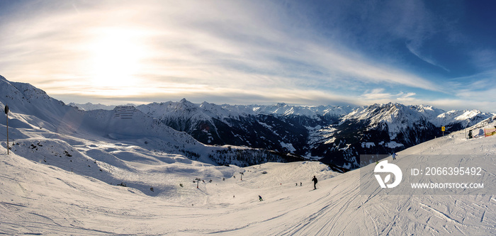 Winter landscape - Panorama of the ski resort Tirol, Austria