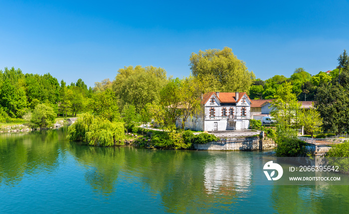 Picturesque landscape of the Charente River at Cognac, France