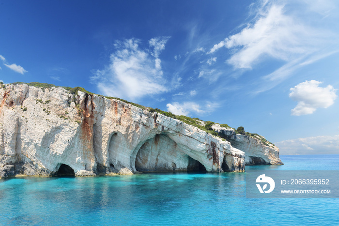 Blue caves on Zakynthos island - Greece