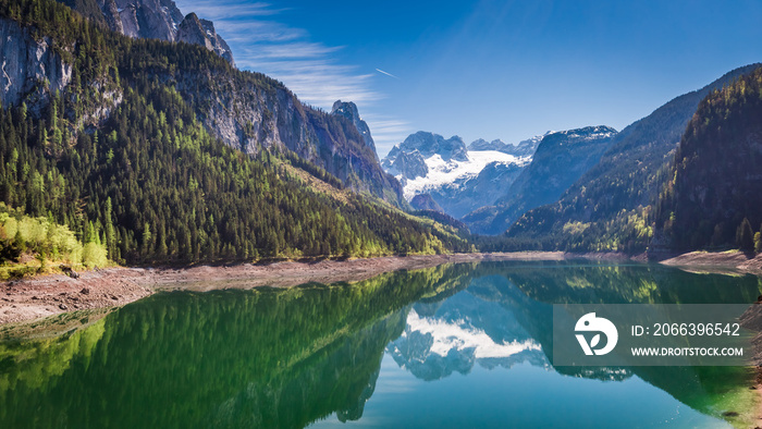 Sunrise at Gosausee lake in Alps, Austria