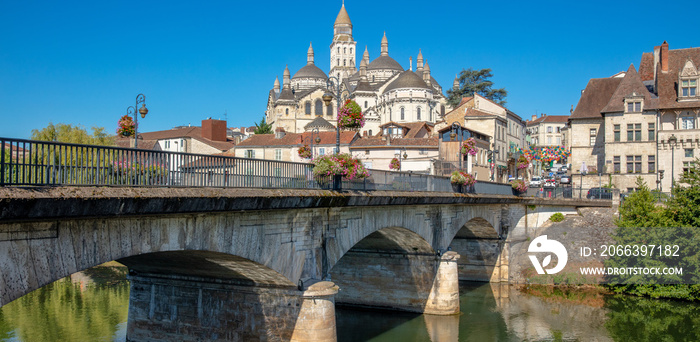 Perigueux city landscape, bridge and river