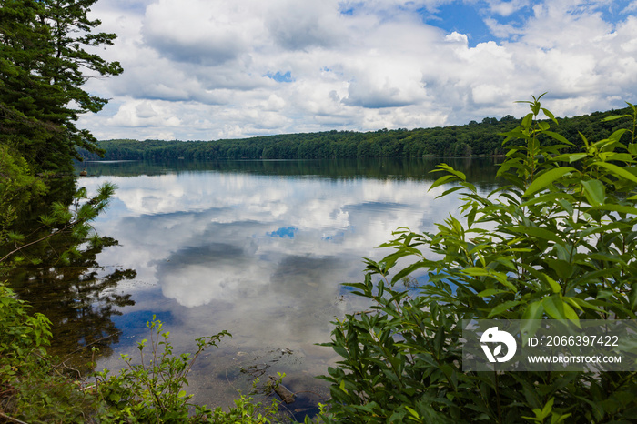 Clouds reflected in the Aspetuck Resevoir, Fairfield County, Connecticut.