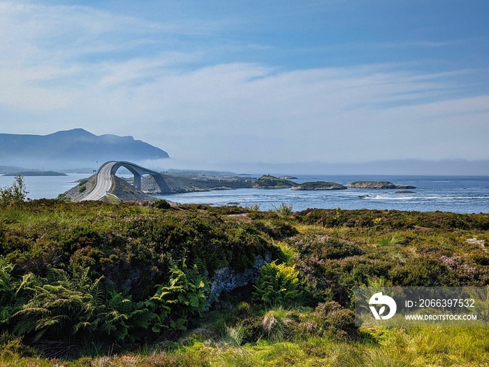 Atlantic road in Norway, Atlanterhavsveien. fantastic road bridge over the ocean. world famous street, bridge