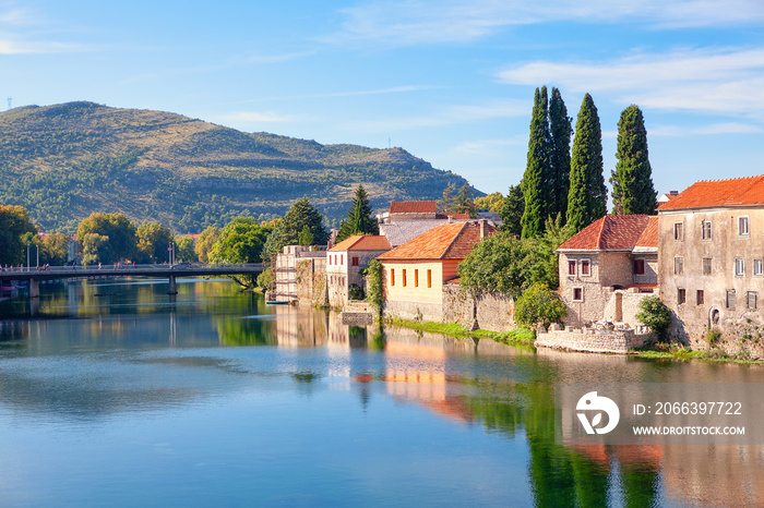 Trebinje town located in the Republika Srpska in Bosnia and Herzegovina . Southernmost city in Bosnia and Herzegovina situated on the banks of Trebisnjica river