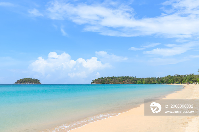 Kata Beach with crystal clear water and island, famous tourist destination and resort area, Phuket, Thailand