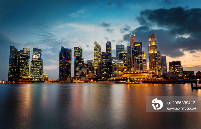 Singapore Skyline at Night