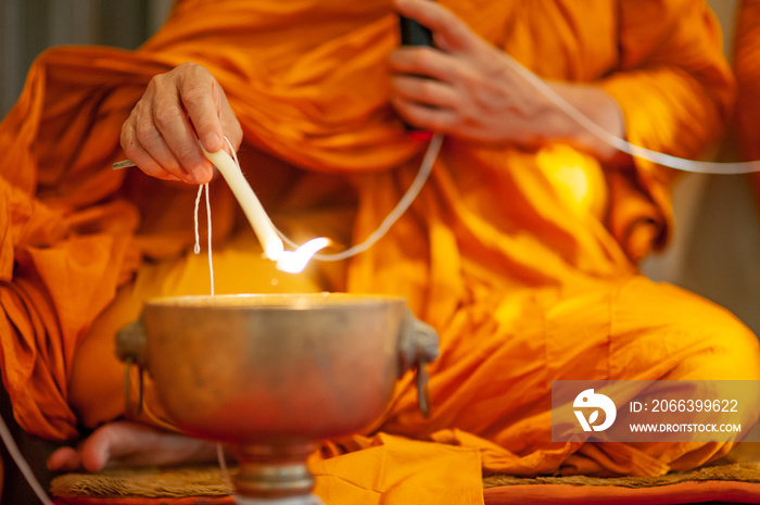 Buddhism ritual in thai wedding ceremony