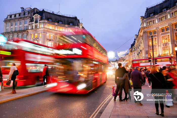 Shopping at Oxford street, London, Christmas day